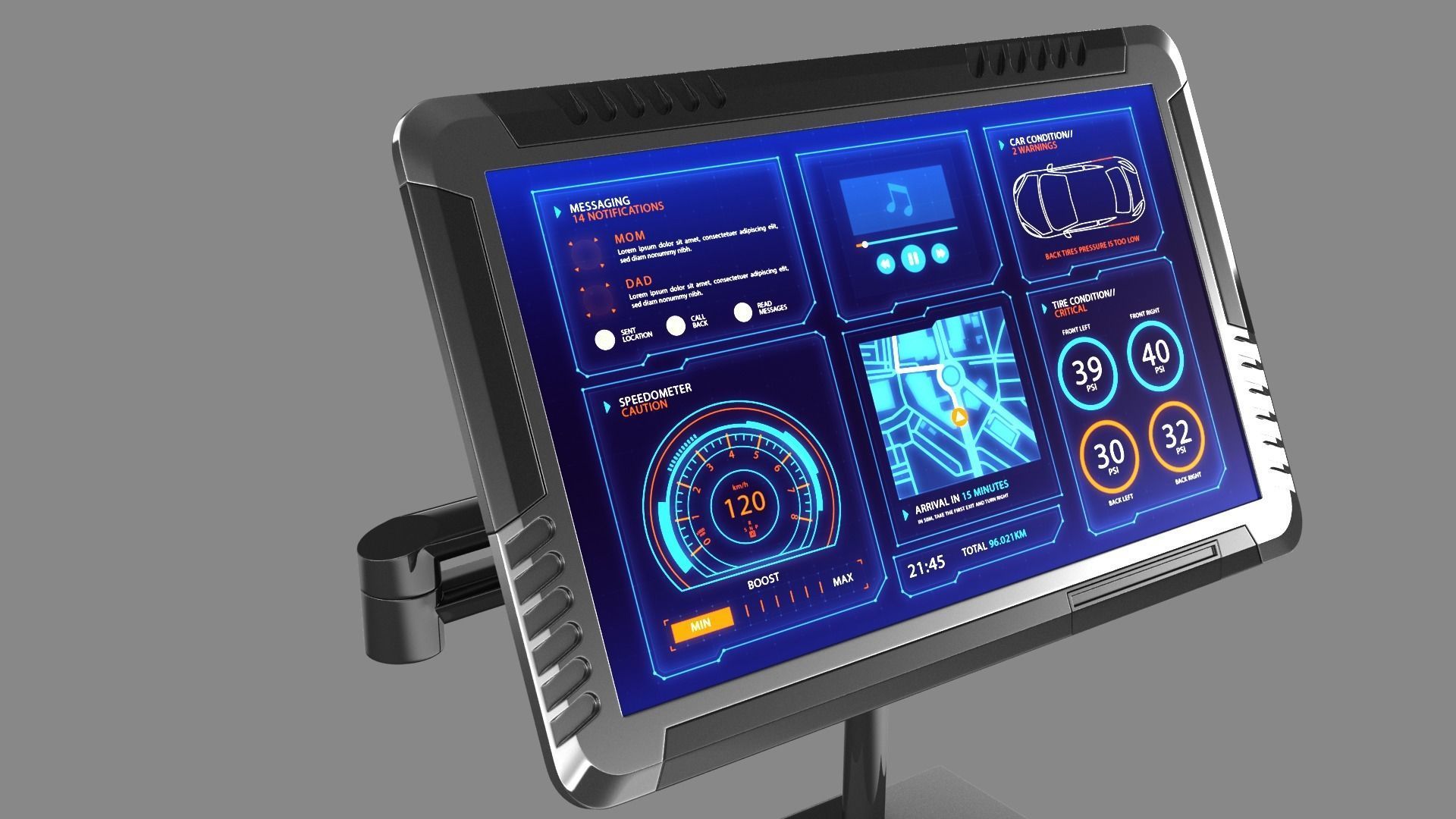 Sci-fi Monitor 9 Low-poly 3D model_1