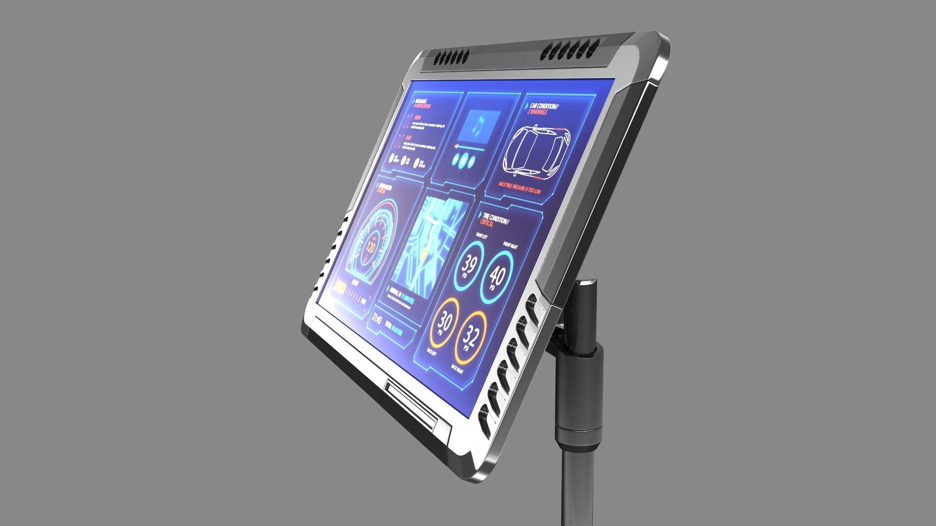 Sci-fi Monitor 9 Low-poly 3D model_5