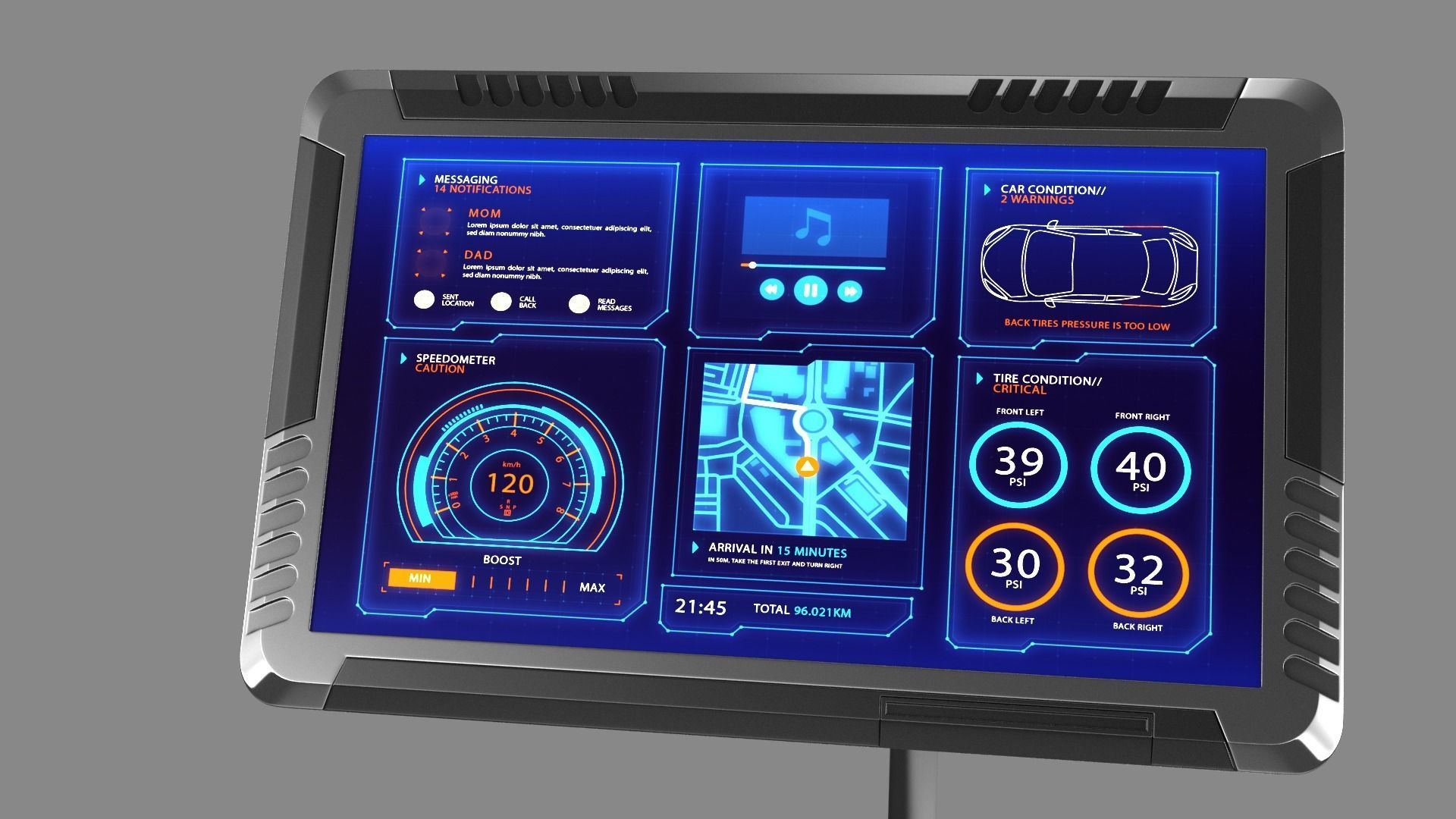 Sci-fi Monitor 9 Low-poly 3D model_3