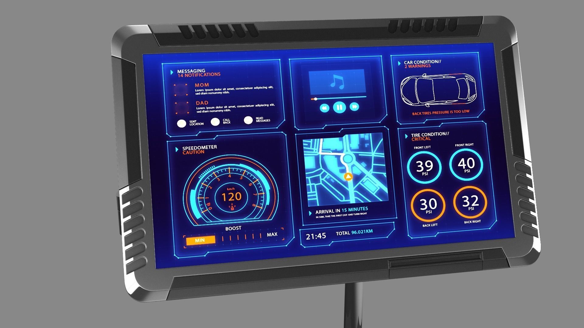 Sci-fi Monitor 9 Low-poly 3D model_2