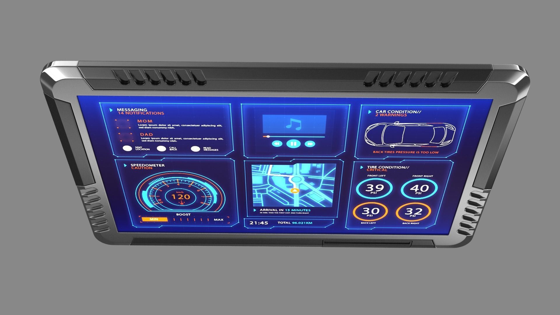 Sci-fi Monitor 9 Low-poly 3D model_11