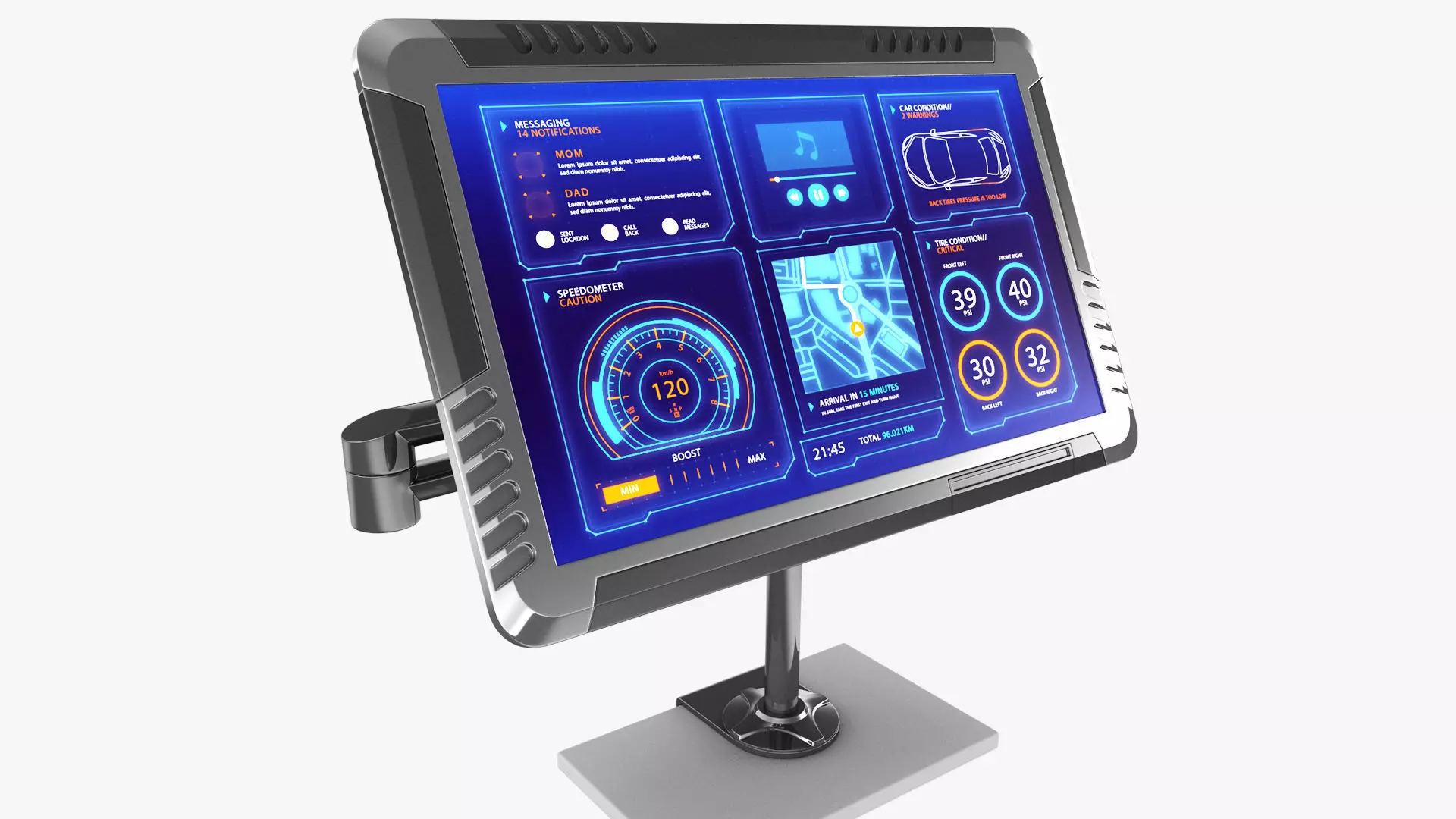 Sci-fi Monitor 9 Low-poly 3D model_0