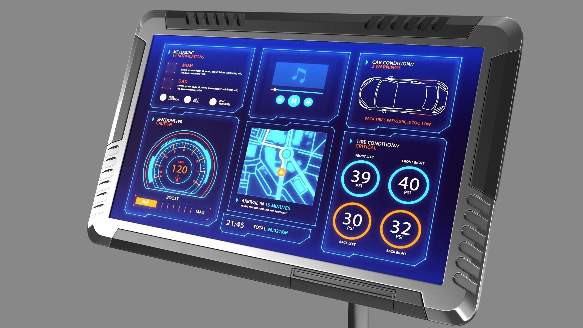 Sci-fi Monitor 9 Low-poly 3D model_4