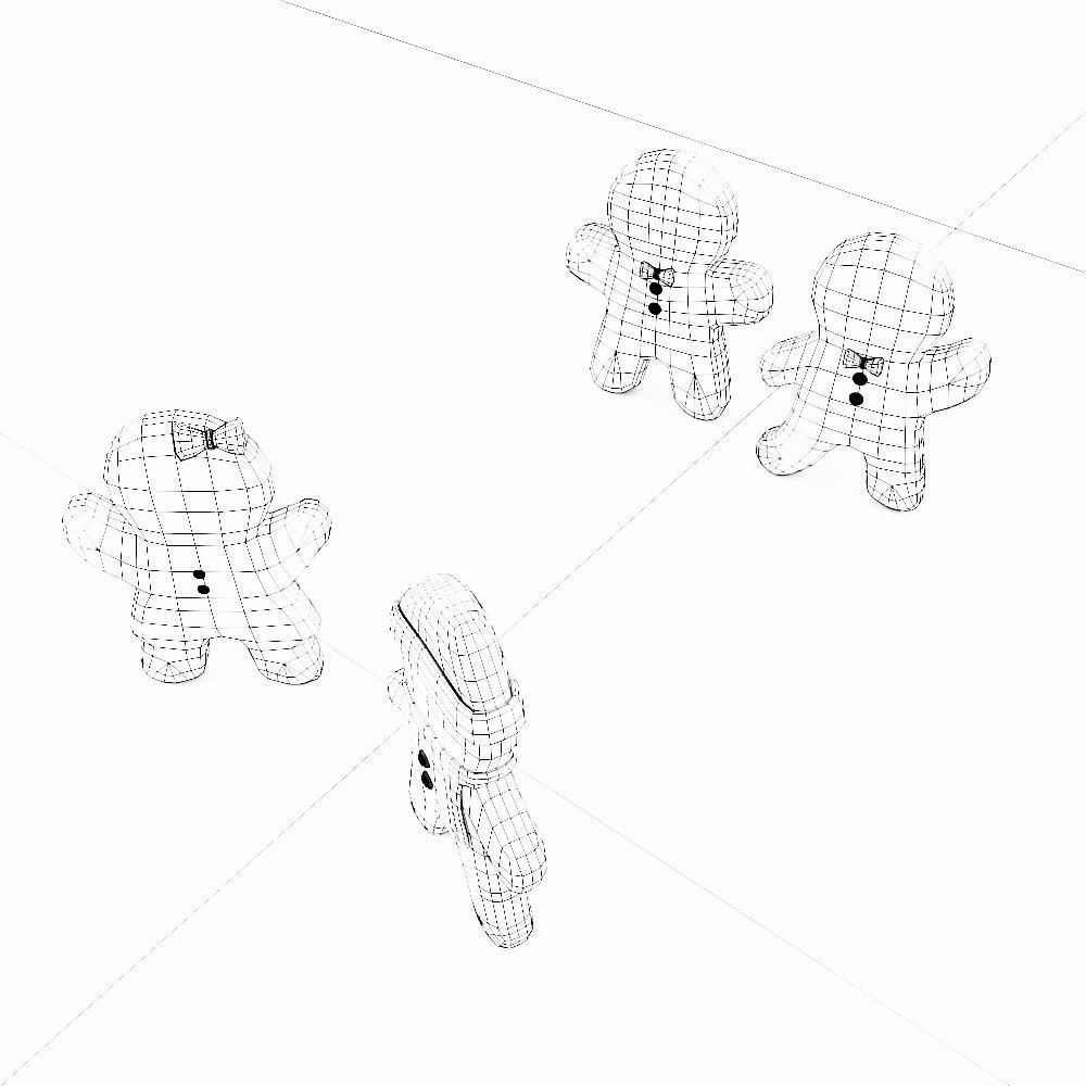 Gingerbread 3d model four people Low-poly 3D model_5