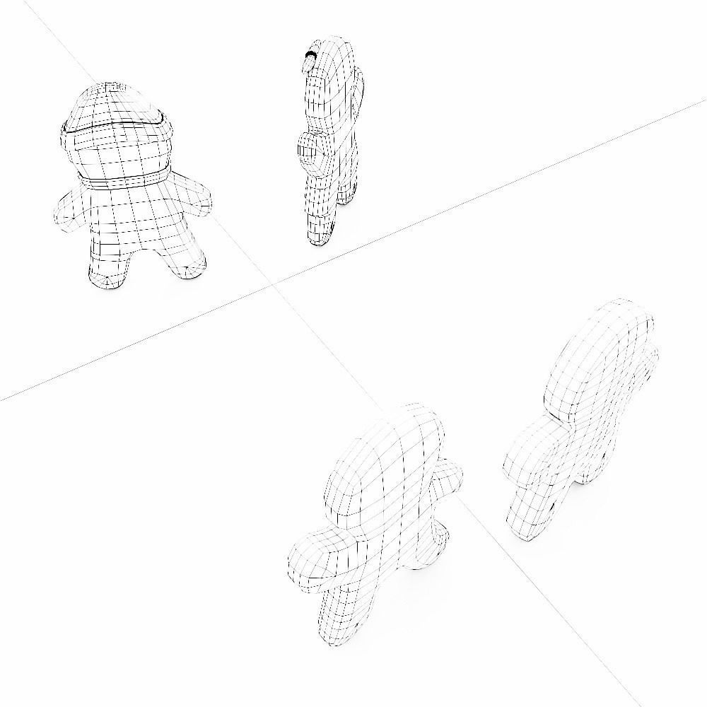 Gingerbread 3d model four people Low-poly 3D model_6