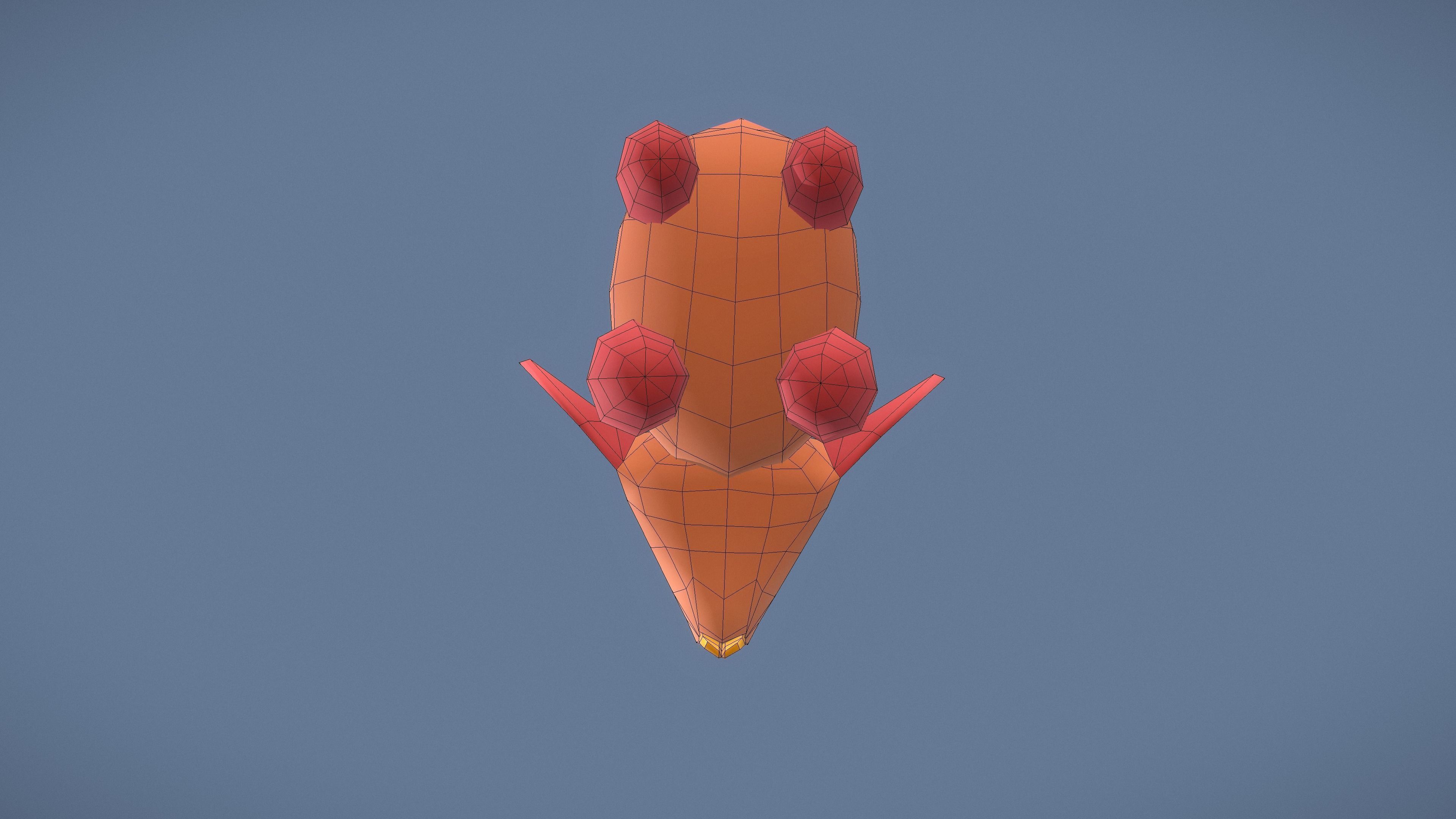 Cartoon Characters - Small Armadillo Warrior Low-poly 3D model_24