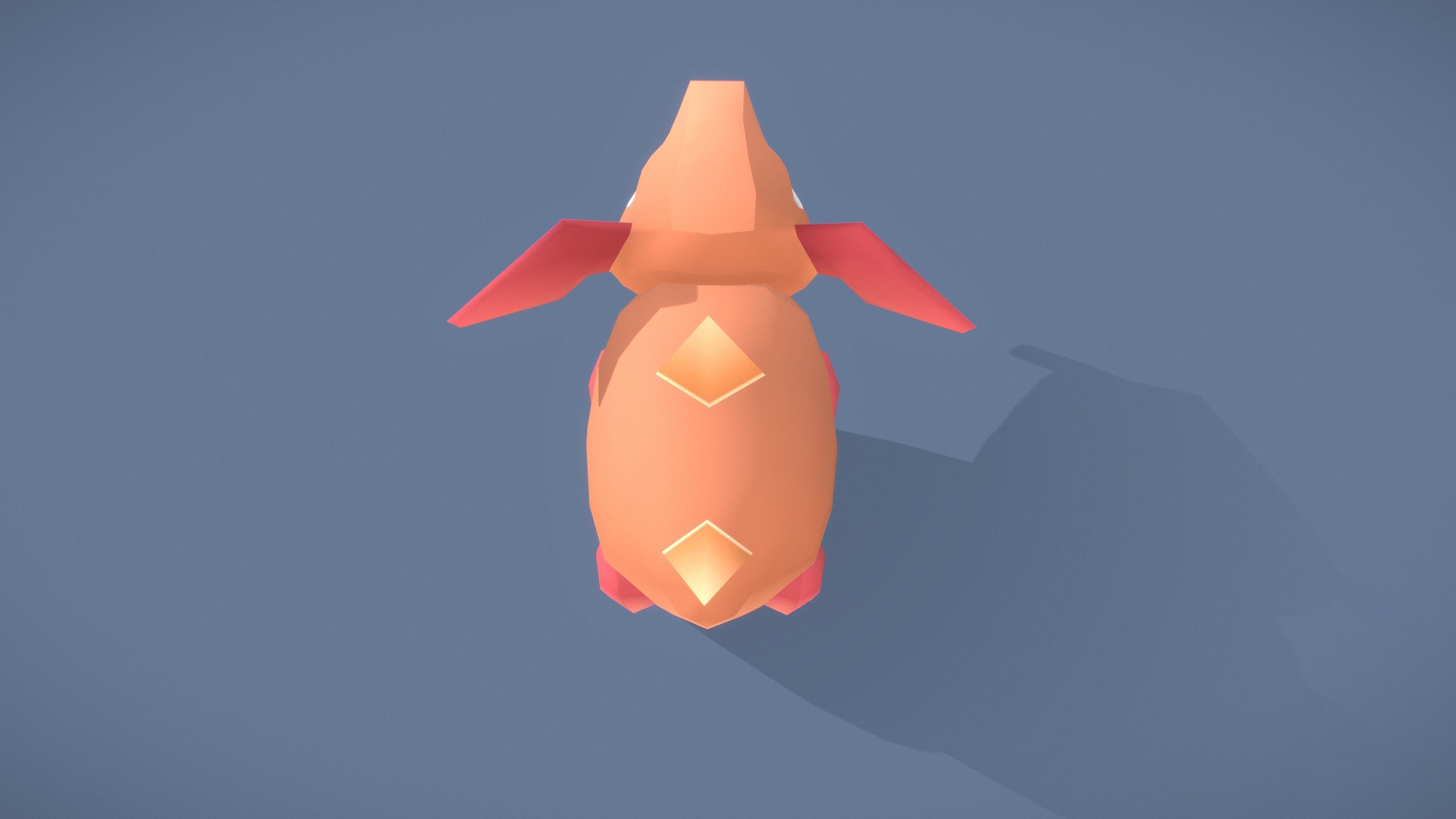 Cartoon Characters - Small Armadillo Warrior Low-poly 3D model_6