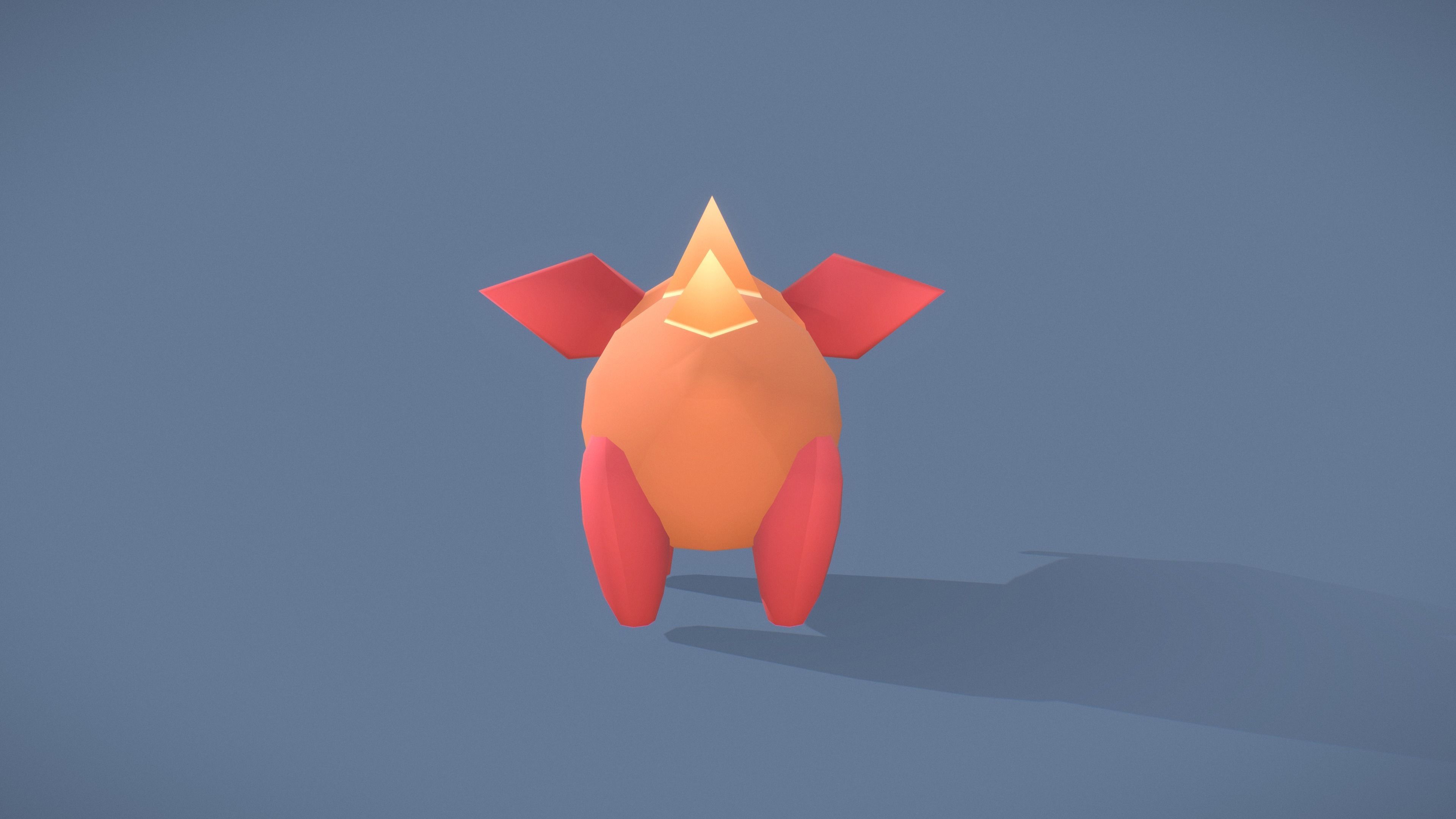 Cartoon Characters - Small Armadillo Warrior Low-poly 3D model_16