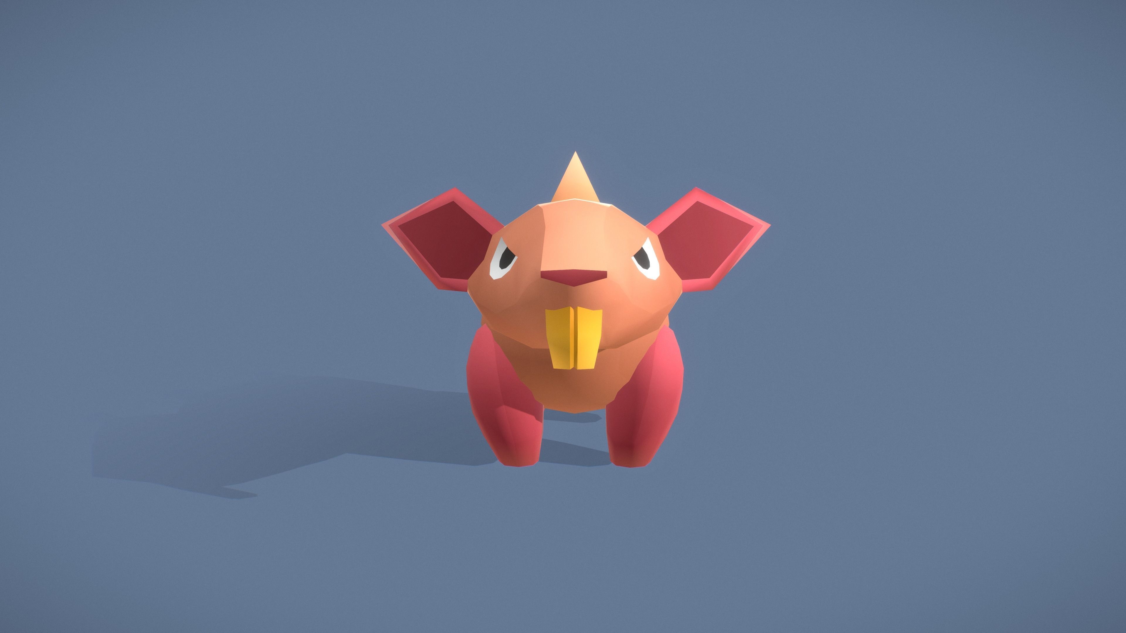 Cartoon Characters - Small Armadillo Warrior Low-poly 3D model_21
