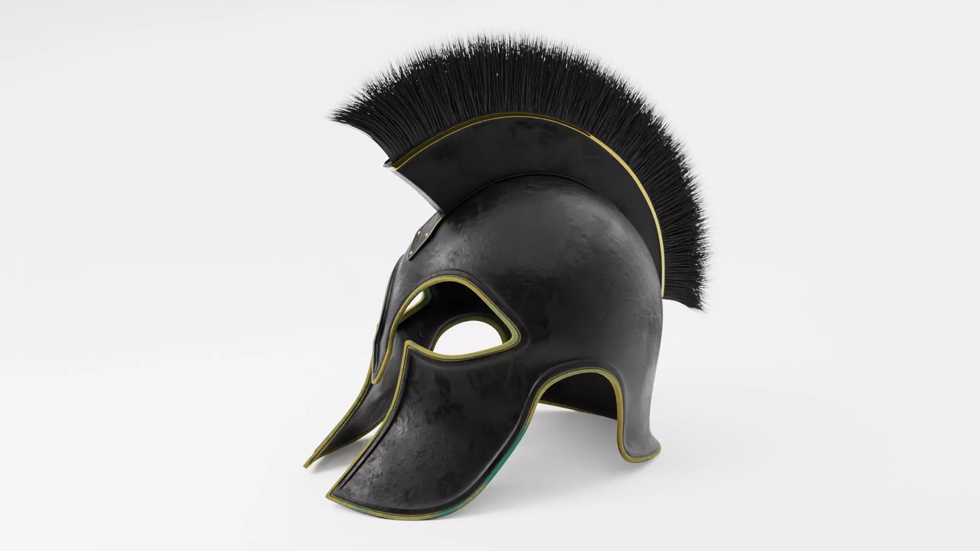 Spartan Helmet with oxidized bronze 3D model_0