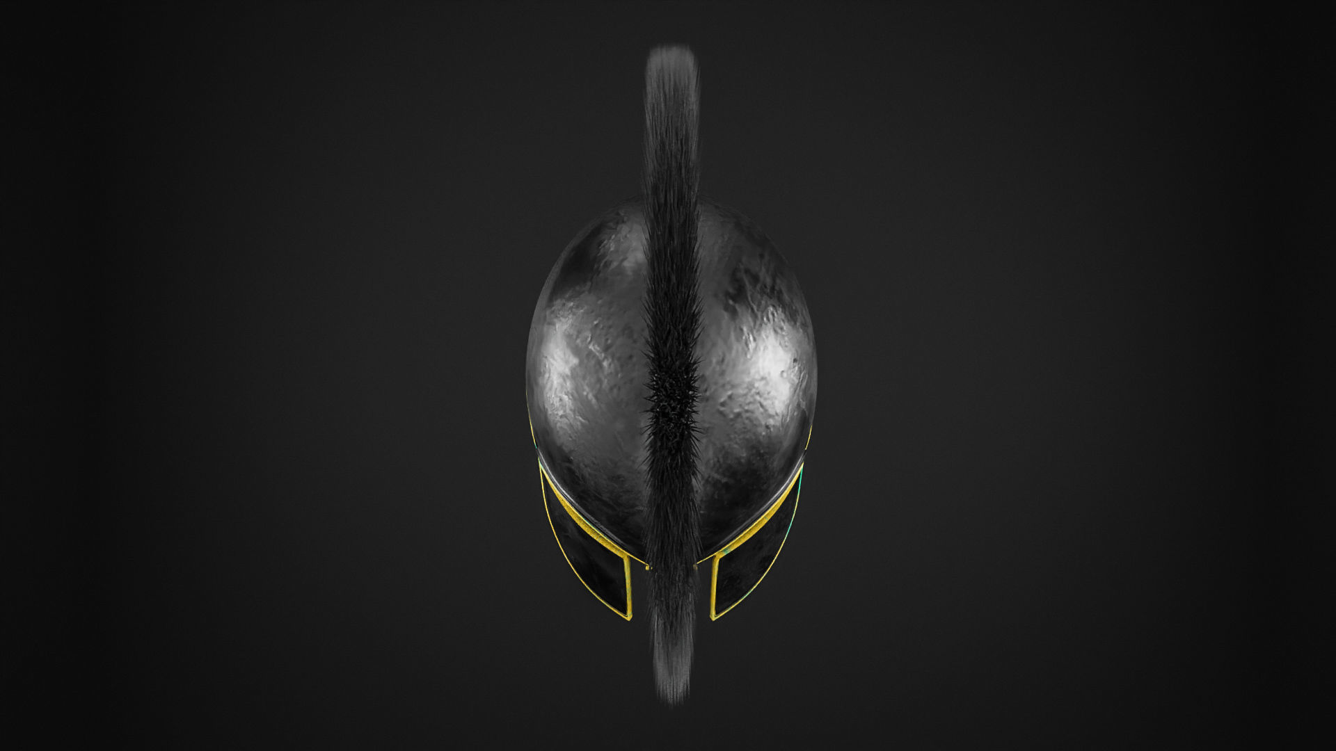 Spartan Helmet with oxidized bronze 3D model_12