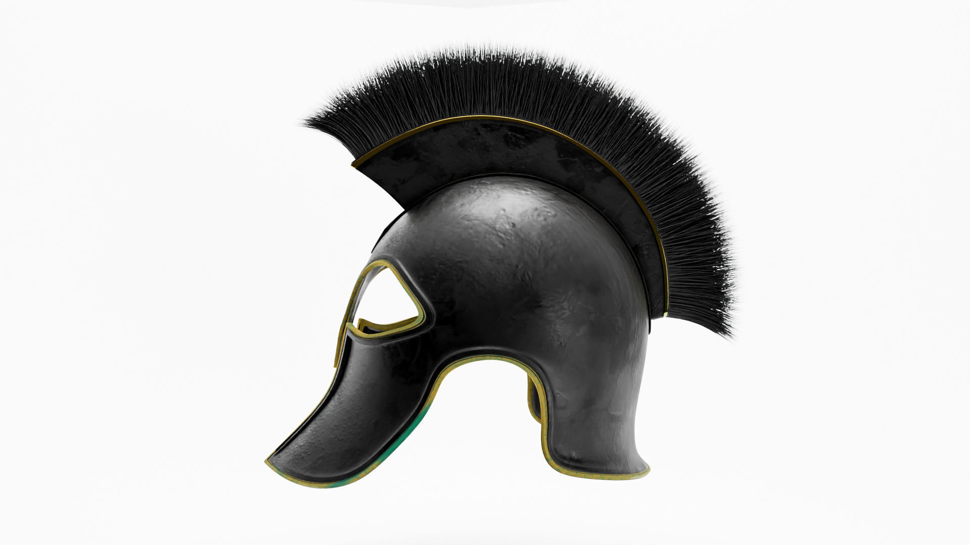 Spartan Helmet with oxidized bronze 3D model_2