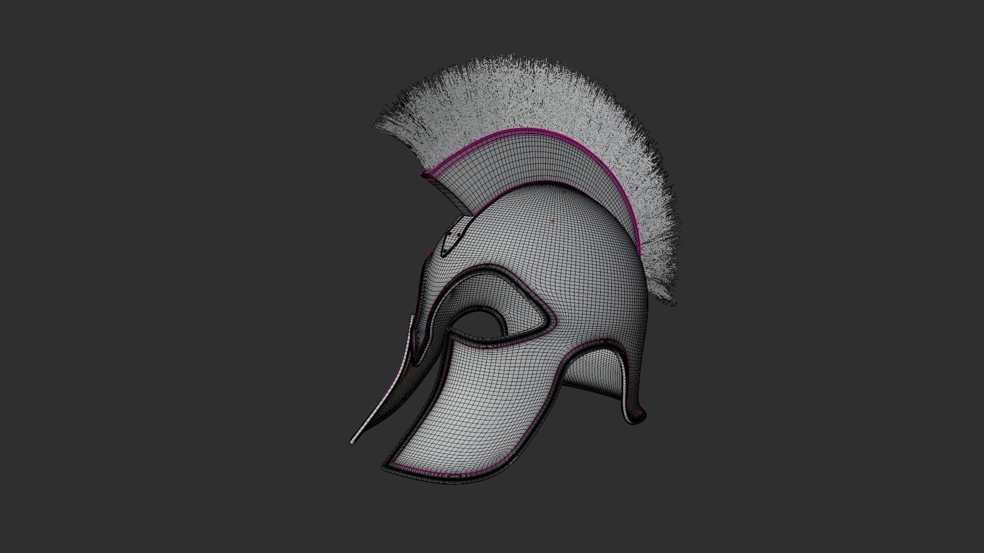 Spartan Helmet with oxidized bronze 3D model_6