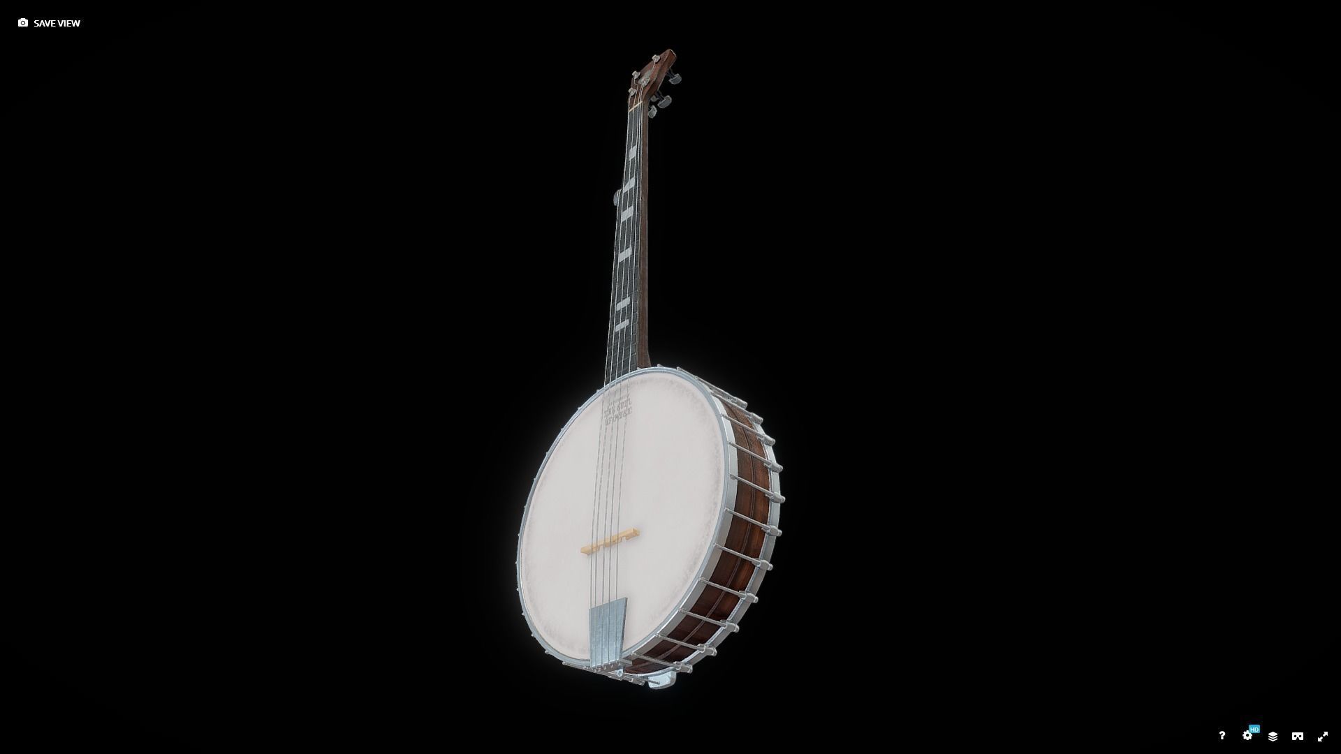 Banjo - Game Ready Low-poly 3D model_9