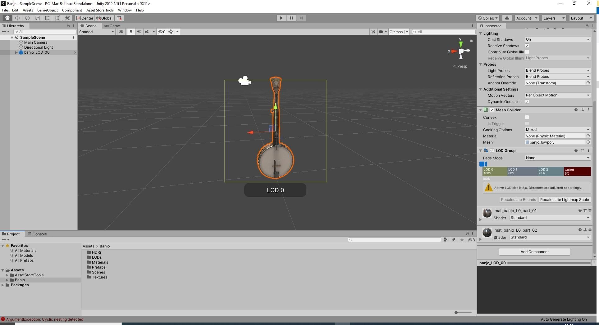Banjo - Game Ready Low-poly 3D model_4
