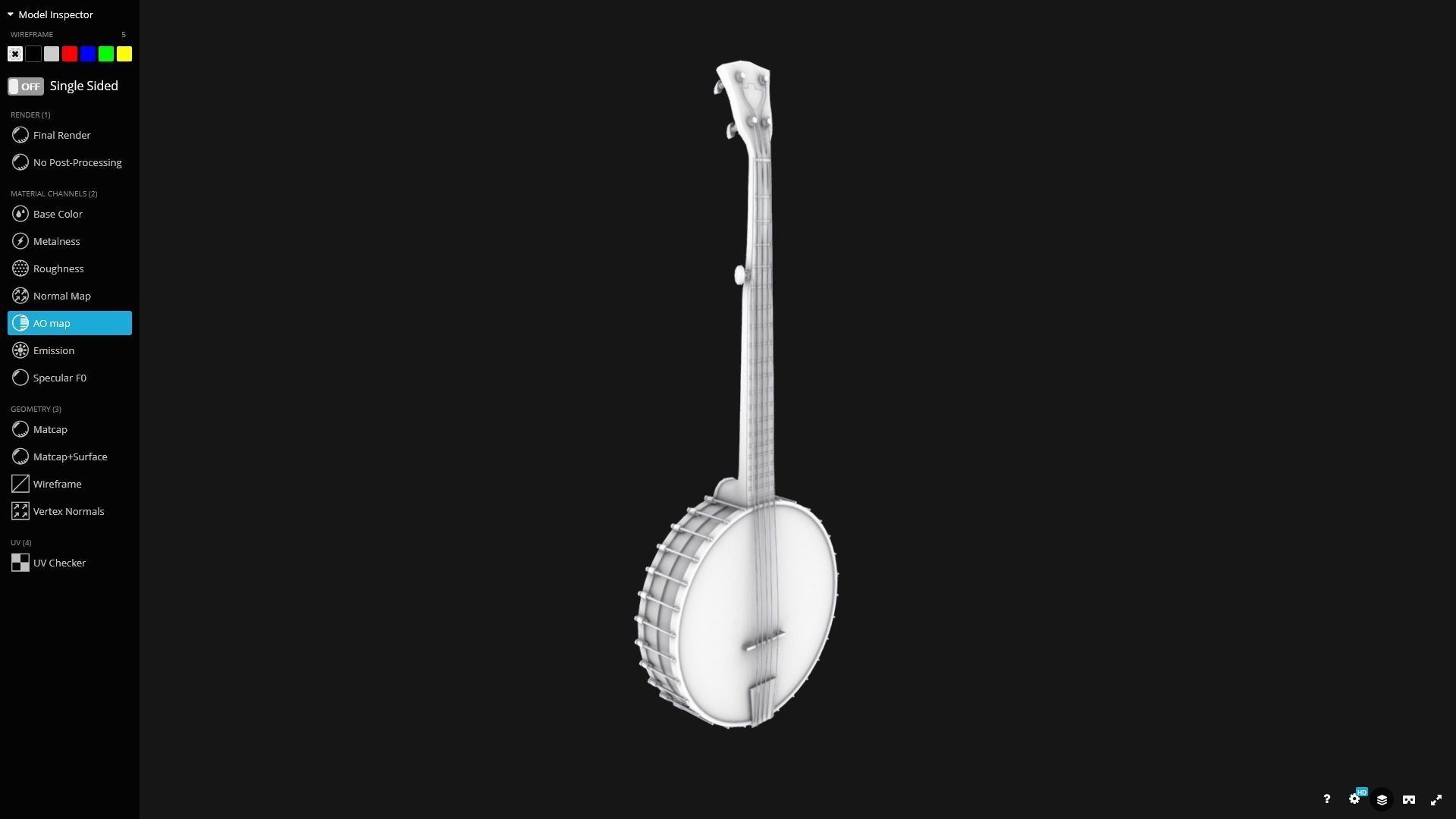 Banjo - Game Ready Low-poly 3D model_15