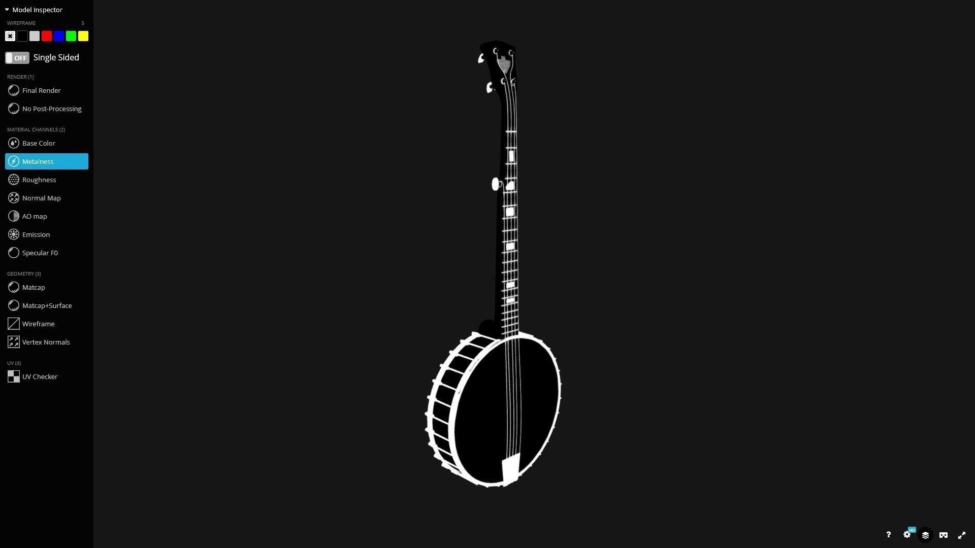 Banjo - Game Ready Low-poly 3D model_12