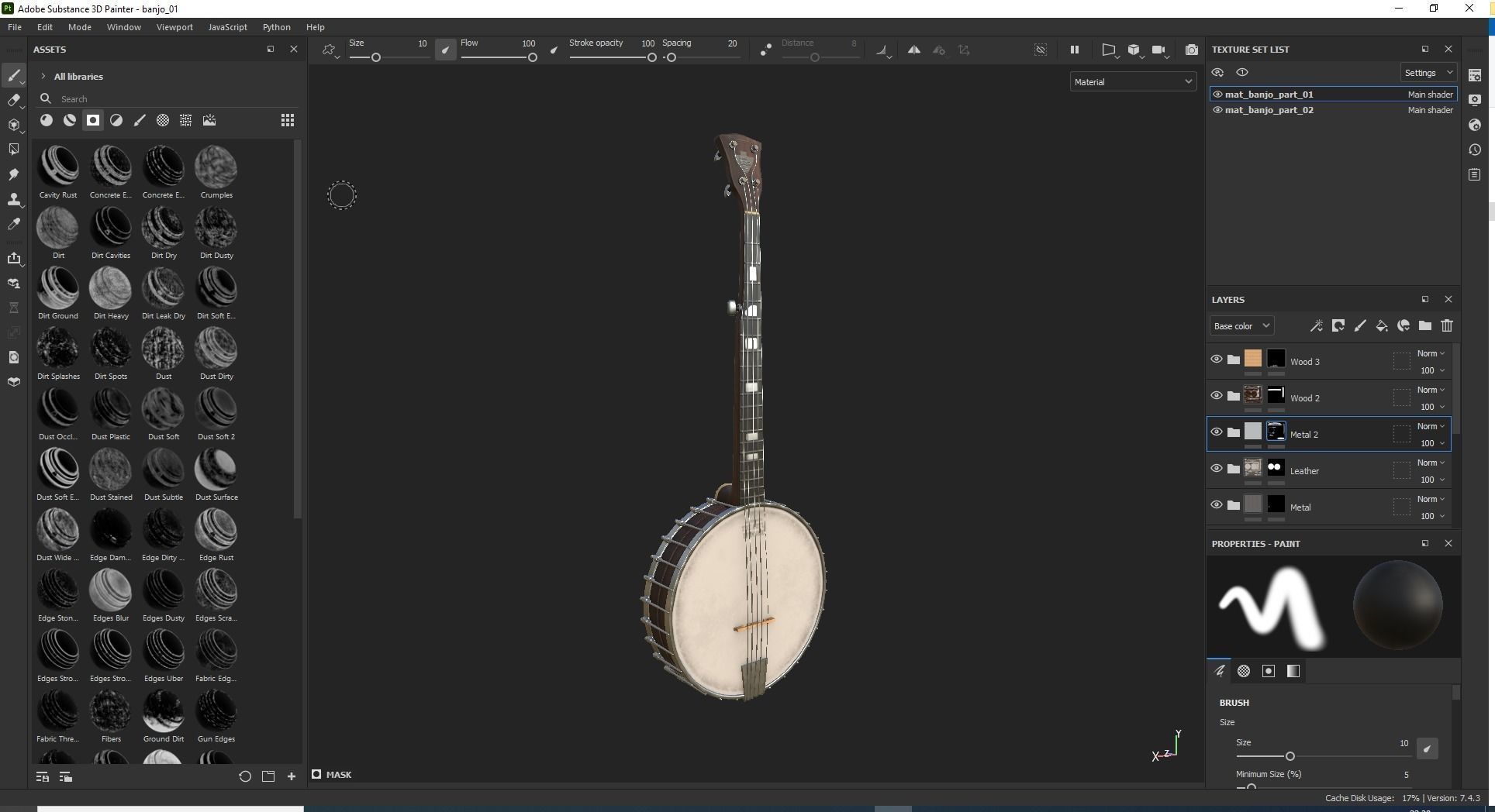 Banjo - Game Ready Low-poly 3D model_6