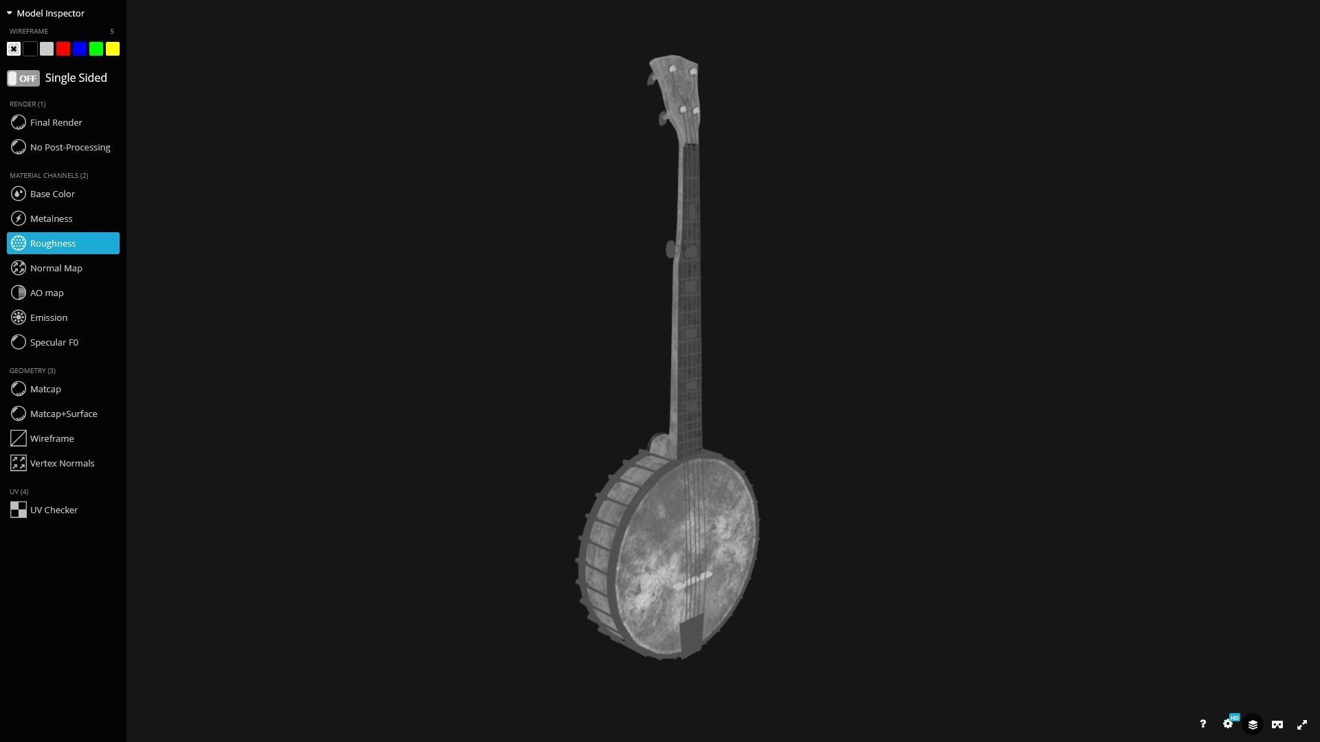 Banjo - Game Ready Low-poly 3D model_13