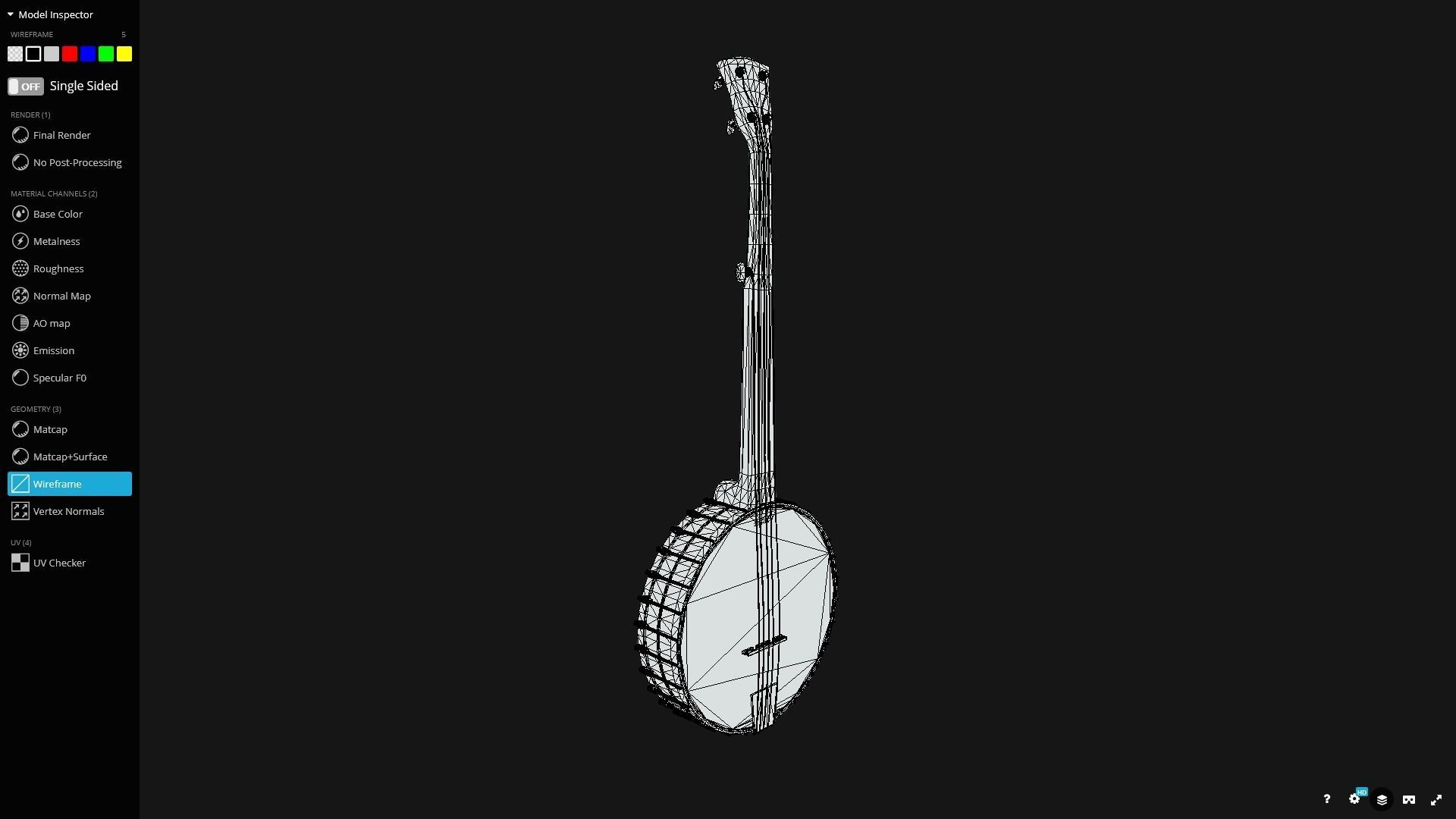 Banjo - Game Ready Low-poly 3D model_17