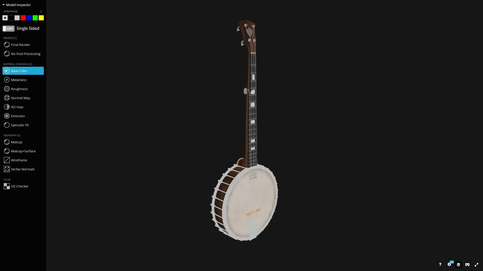 Banjo - Game Ready Low-poly 3D model_11