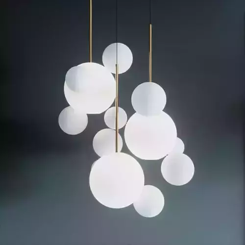Hanging lamp giopato and coombes bolle bls 14c chandelier milk