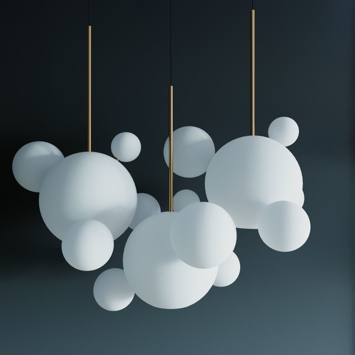 Pendant lamp giopato and coombes bolle bls 14l chandelier milk 3D model_2