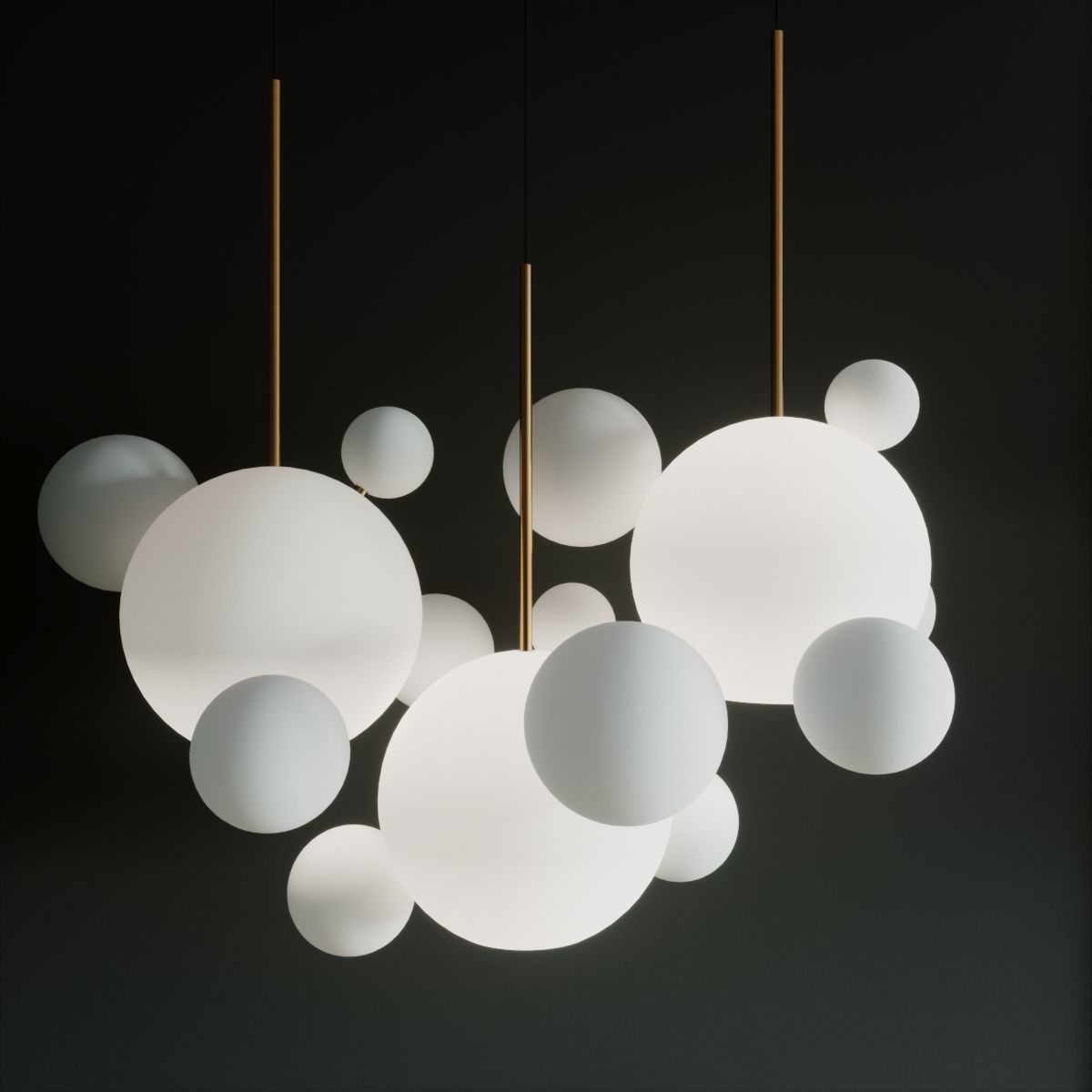 Pendant lamp giopato and coombes bolle bls 14l chandelier milk 3D model_1