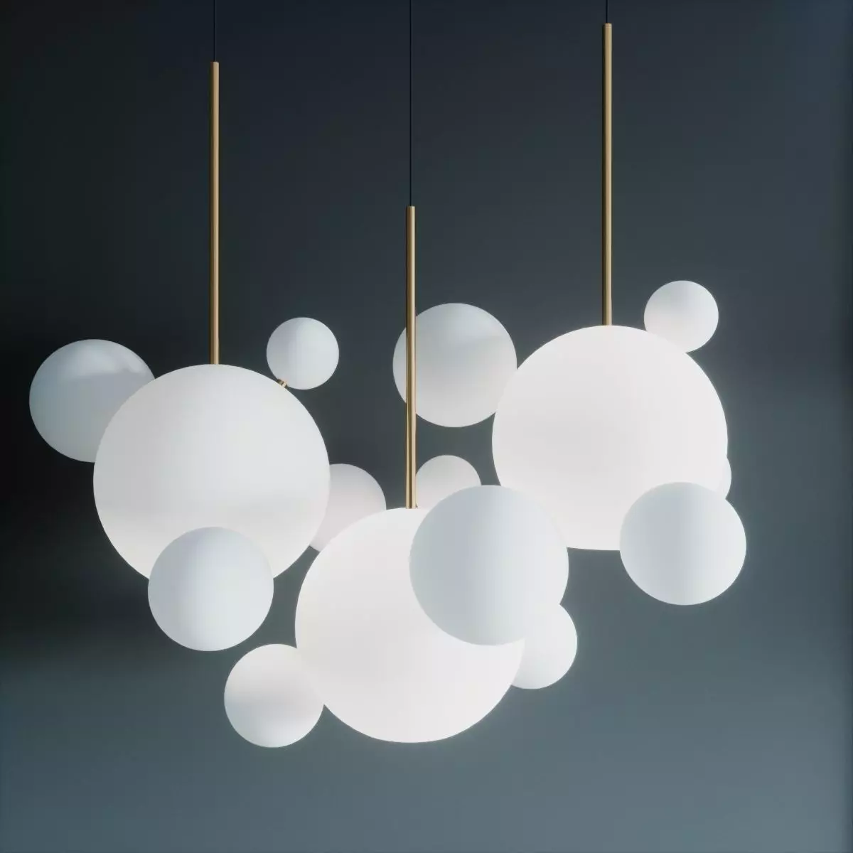 Pendant lamp giopato and coombes bolle bls 14l chandelier milk 3D model_0