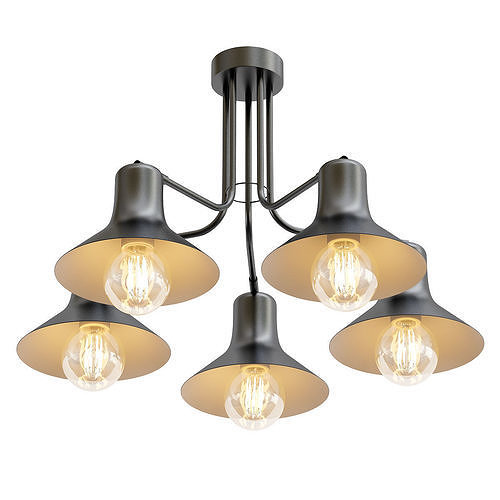 Vitaluce6 five light industrial style chandelier 3D model