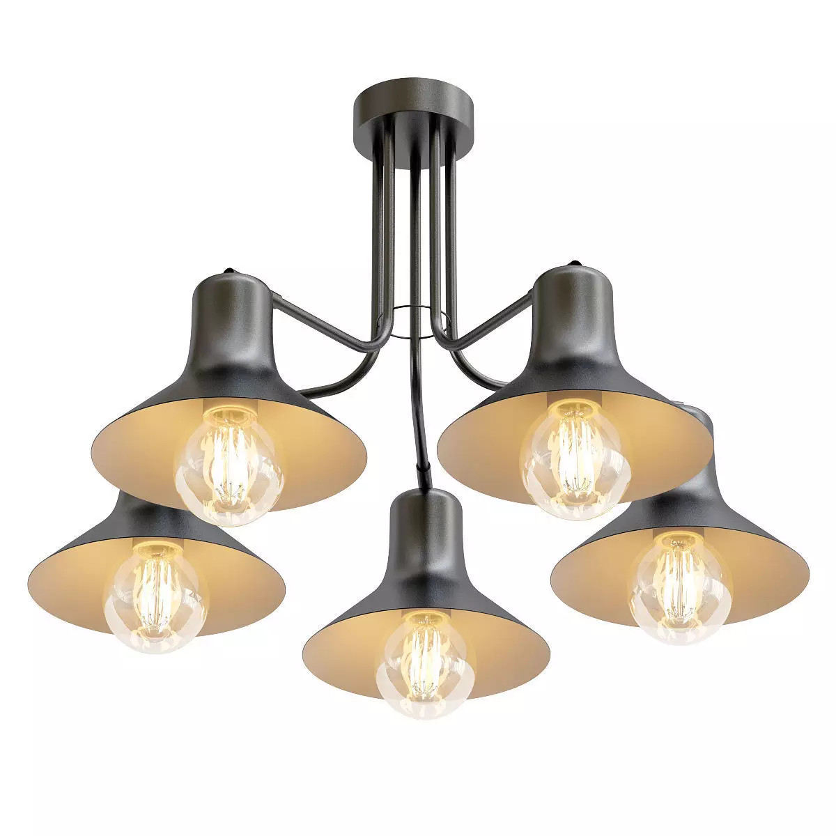 Vitaluce6 five light industrial style chandelier 3D model_0