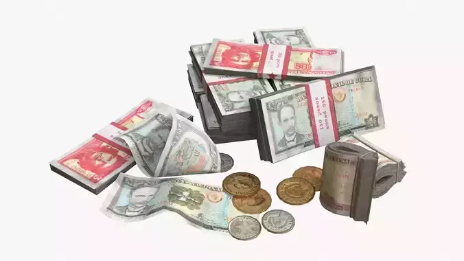 Money Loot - Cuban Pesos Low-poly 3D model