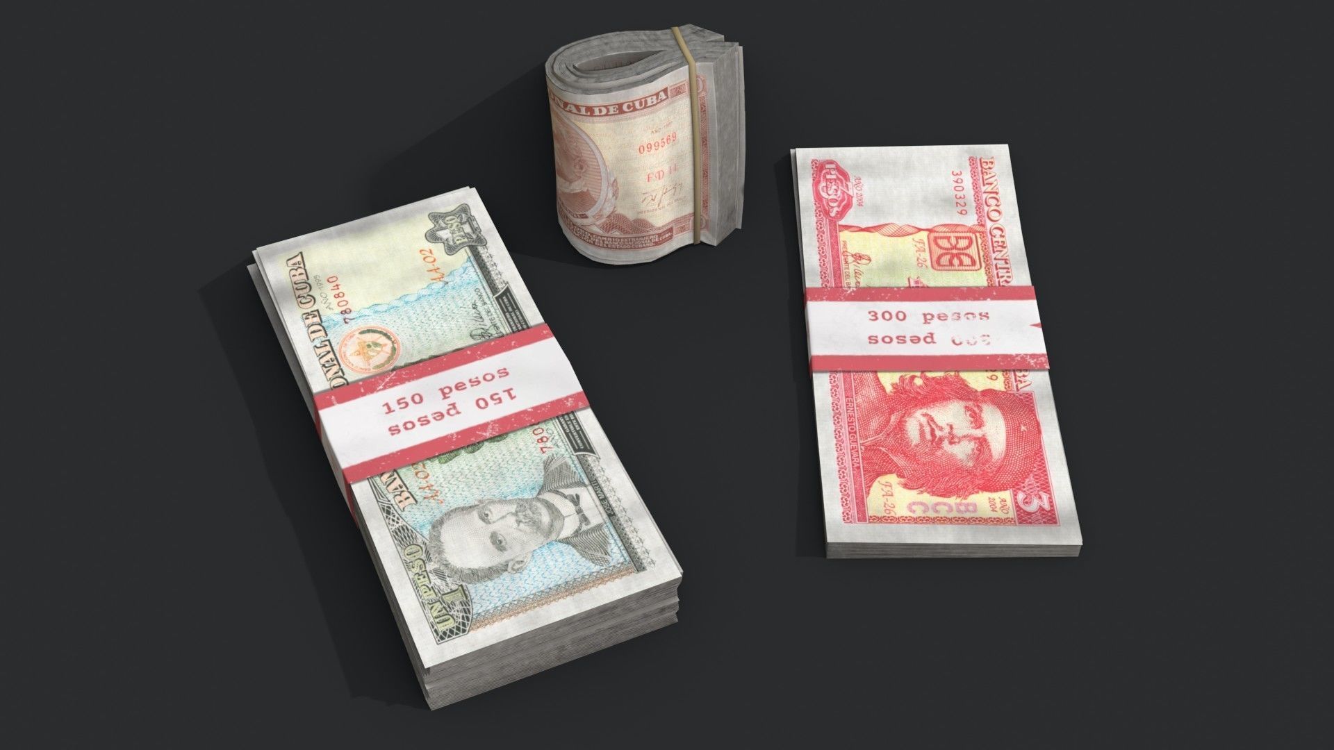 Money Loot - Cuban Pesos Low-poly 3D model_8