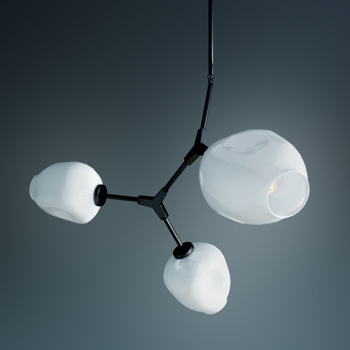 Branching bubble chandelier chandelier black 3D model_2