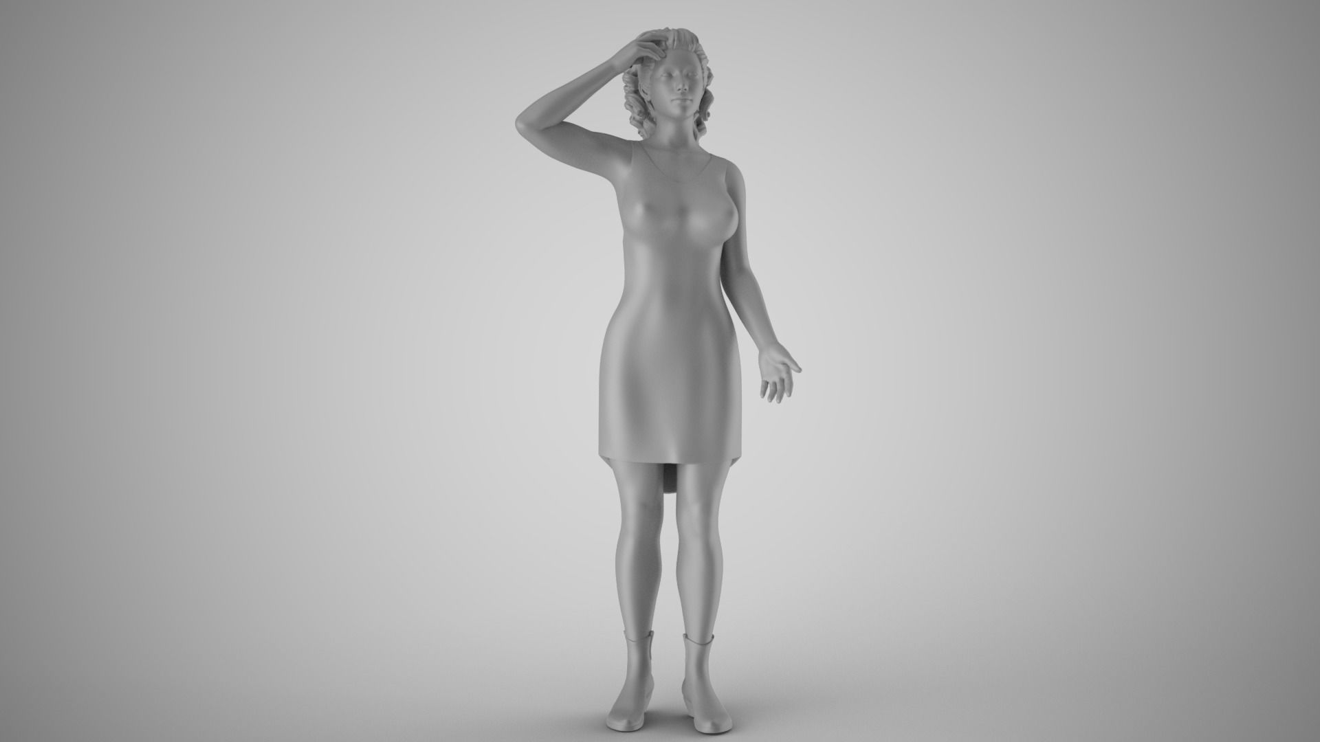 Girl Confusion of Thoughts 3D print model_2