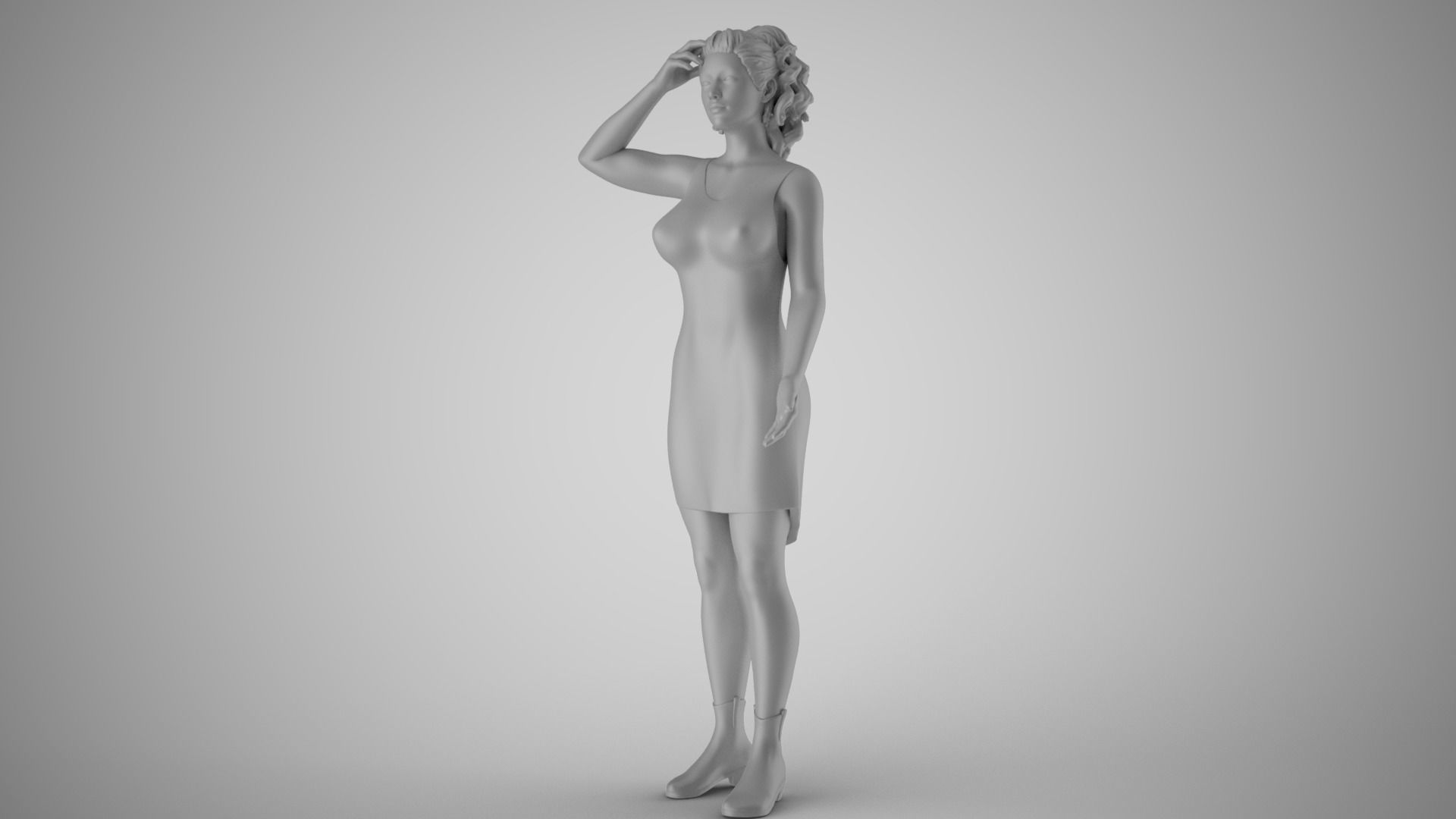 Girl Confusion of Thoughts 3D print model_1