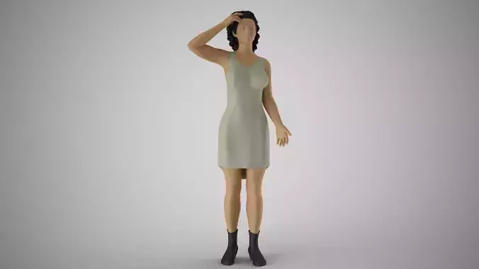 Girl Confusion of Thoughts 3D print model