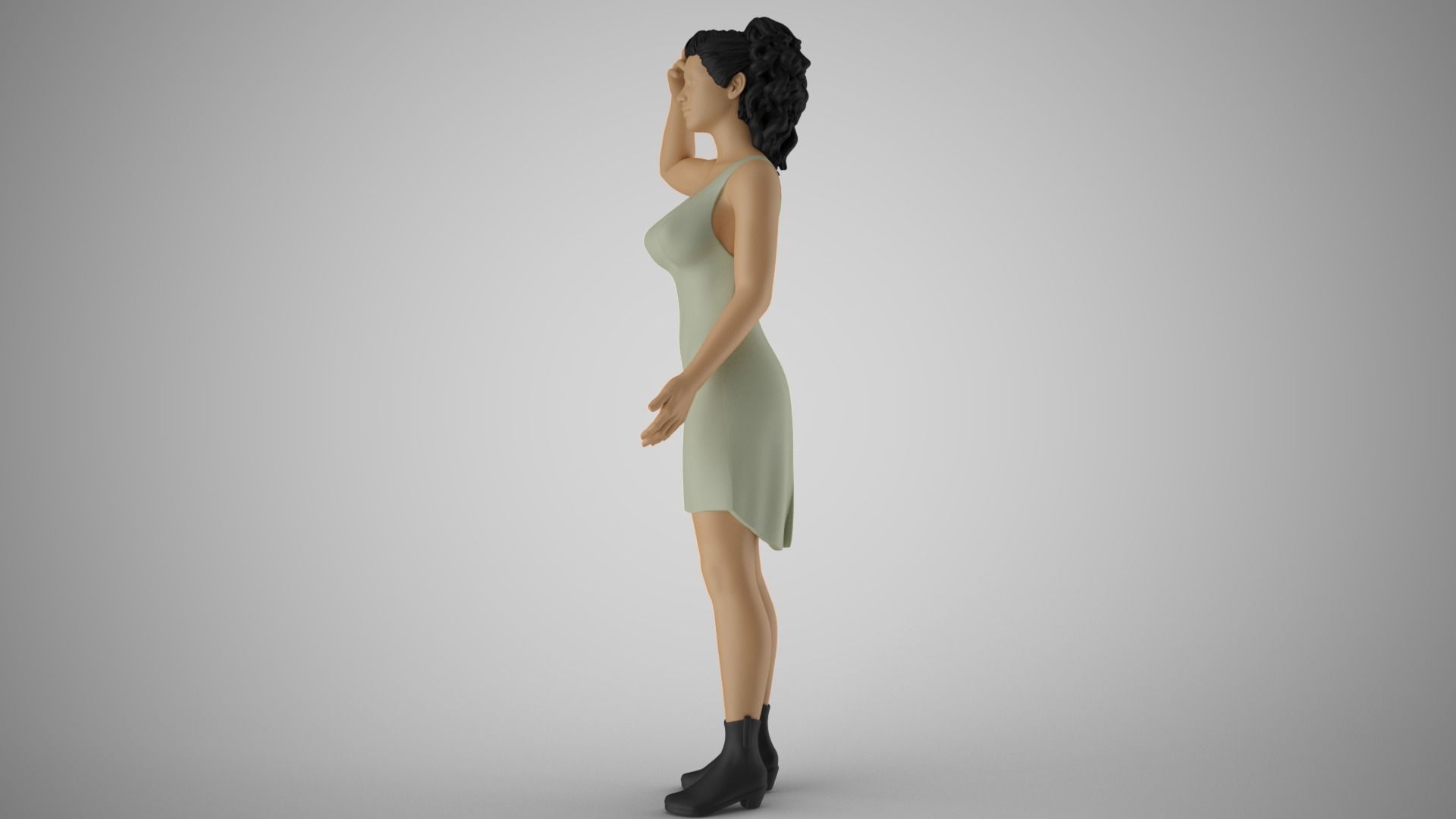 Girl Confusion of Thoughts 3D print model_9