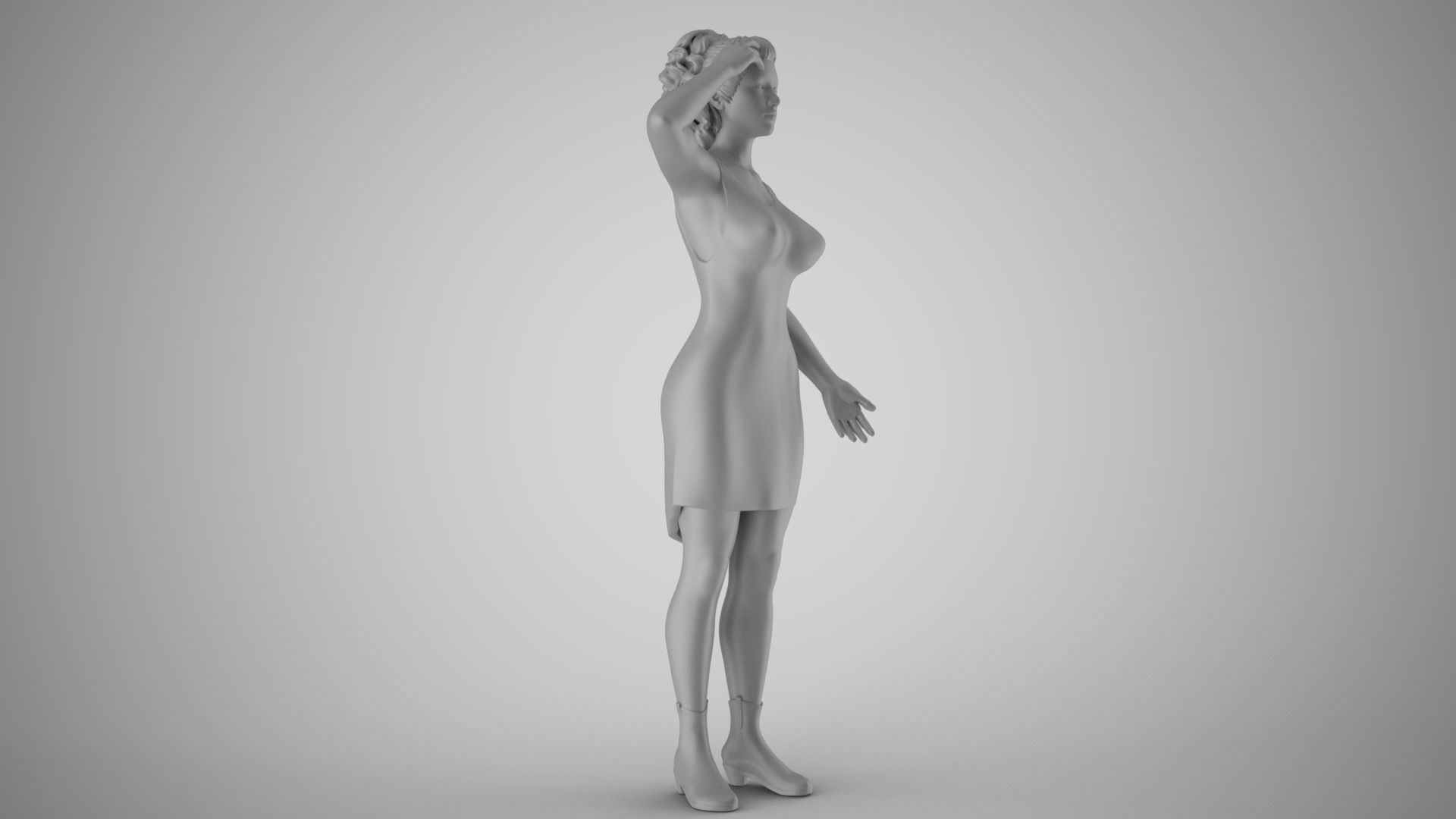 Girl Confusion of Thoughts 3D print model_3