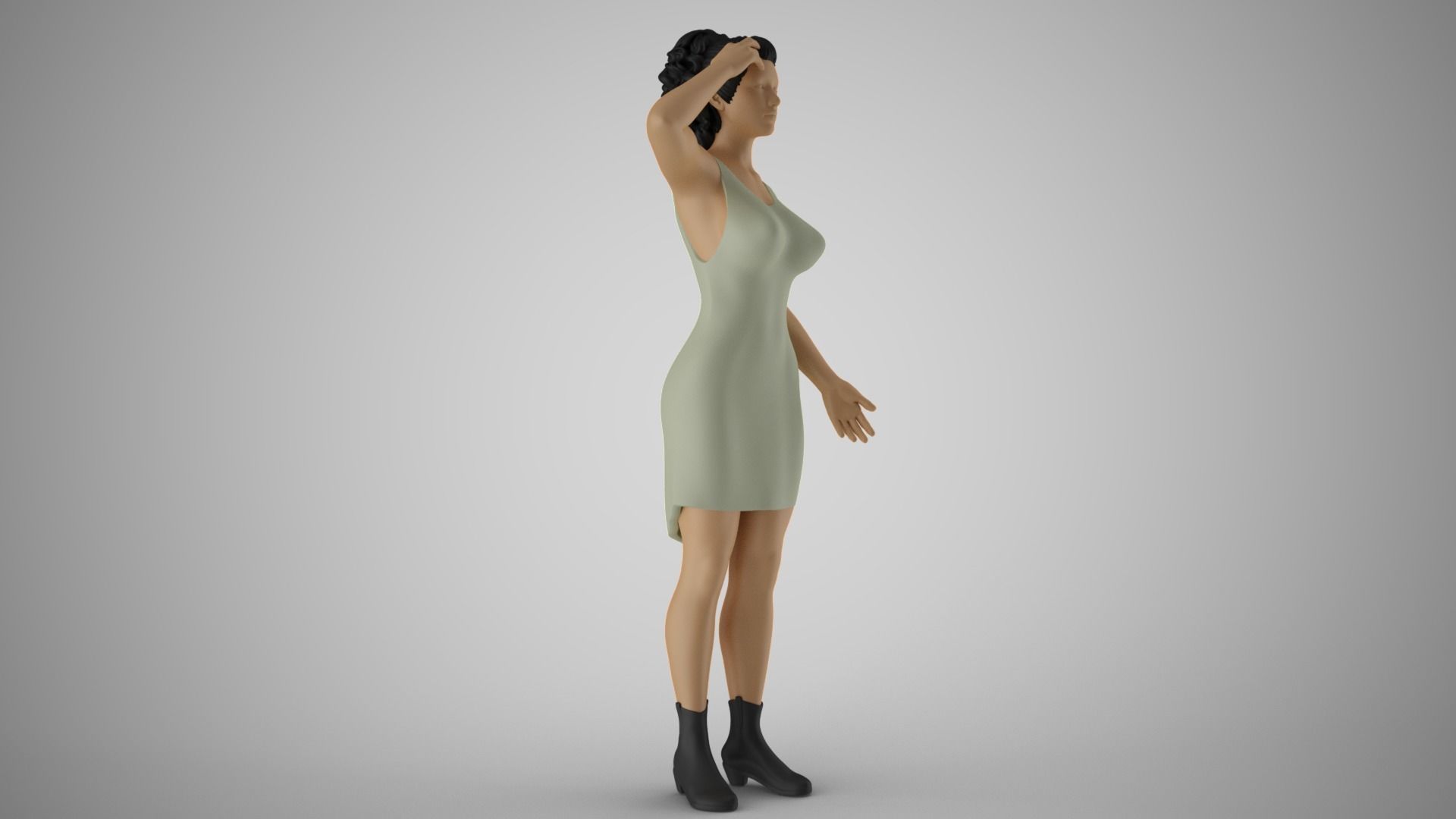 Girl Confusion of Thoughts 3D print model_4
