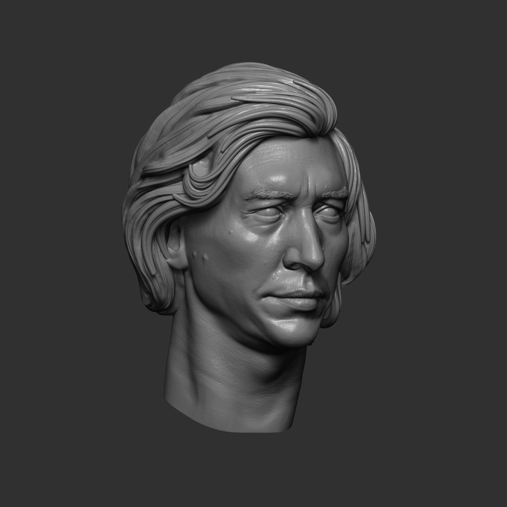 Adam Driver Head 3D model_1