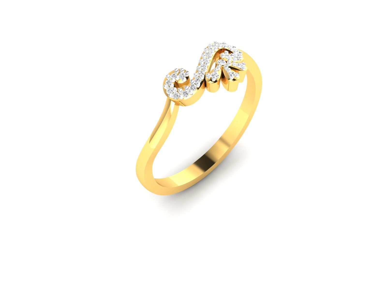 Solitaire Women Wedding Ring 3dm STL FBX OBJ Render 3D print model_4