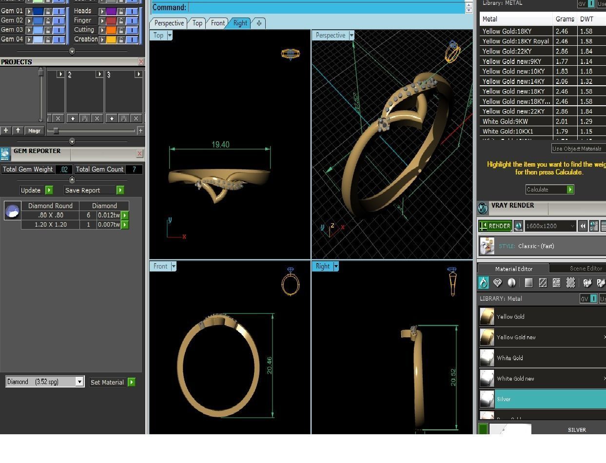 Solitaire Women Wedding Ring 3dm STL FBX OBJ Render 3D print model_4