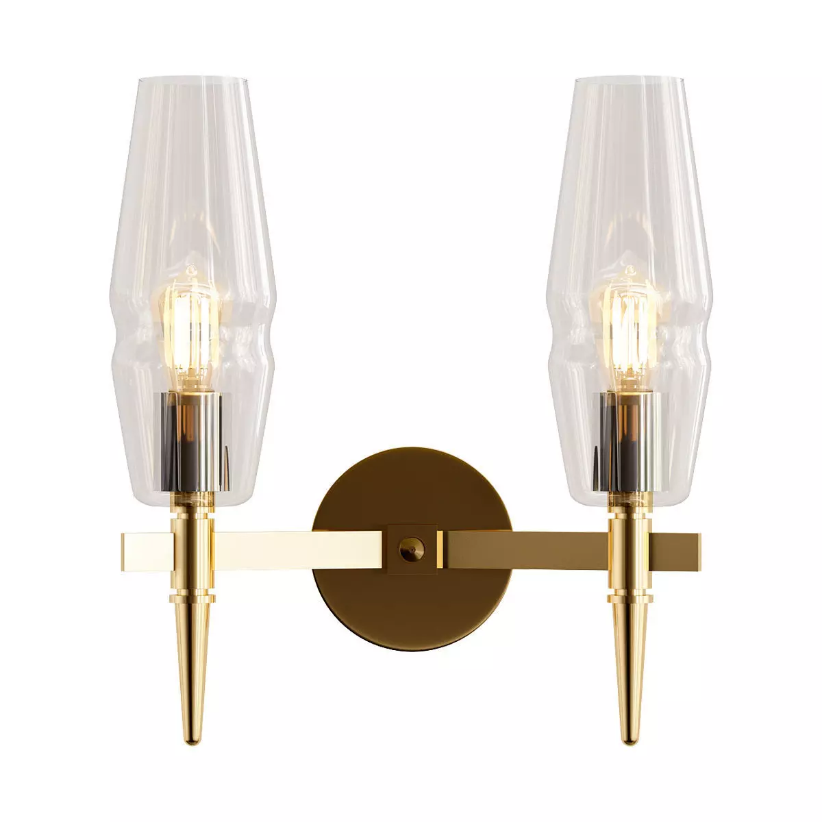 bra-maytoni-lita-h002wl-02g-1 two light wall sconce in brass ... 3D model