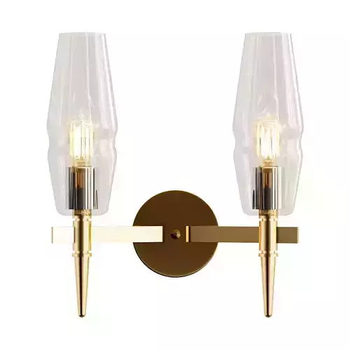 bra-maytoni-lita-h002wl-02g-1 two light wall sconce in brass with clear glass