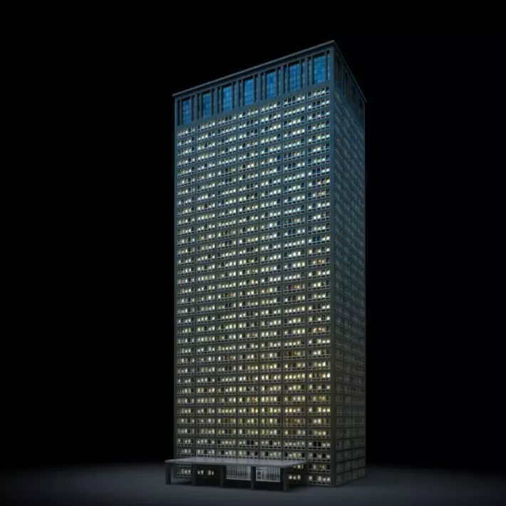 Skyscraper Office Building 3D model_0