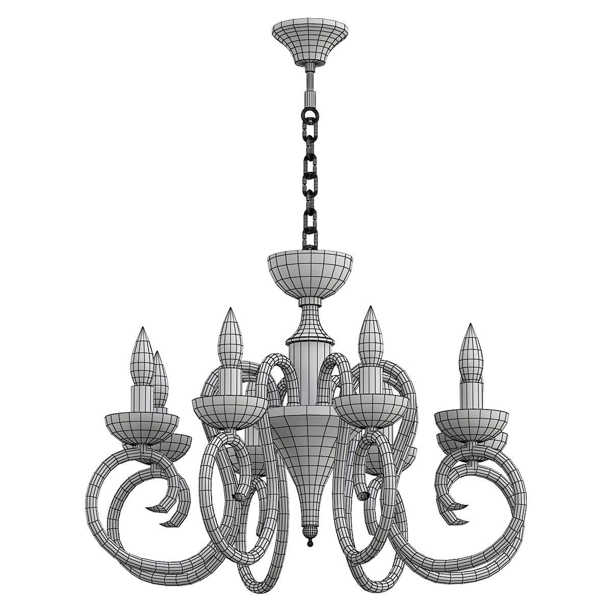 odeon-light-zefiro-3932-8 chandelier with four lights 3D model_1