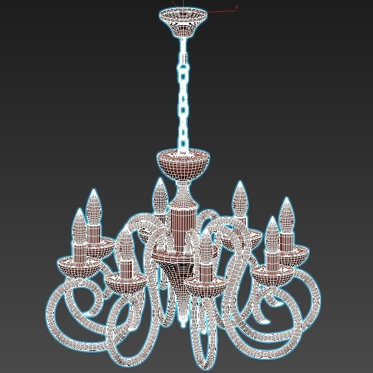 odeon-light-zefiro-3932-8 chandelier with four lights 3D model_2