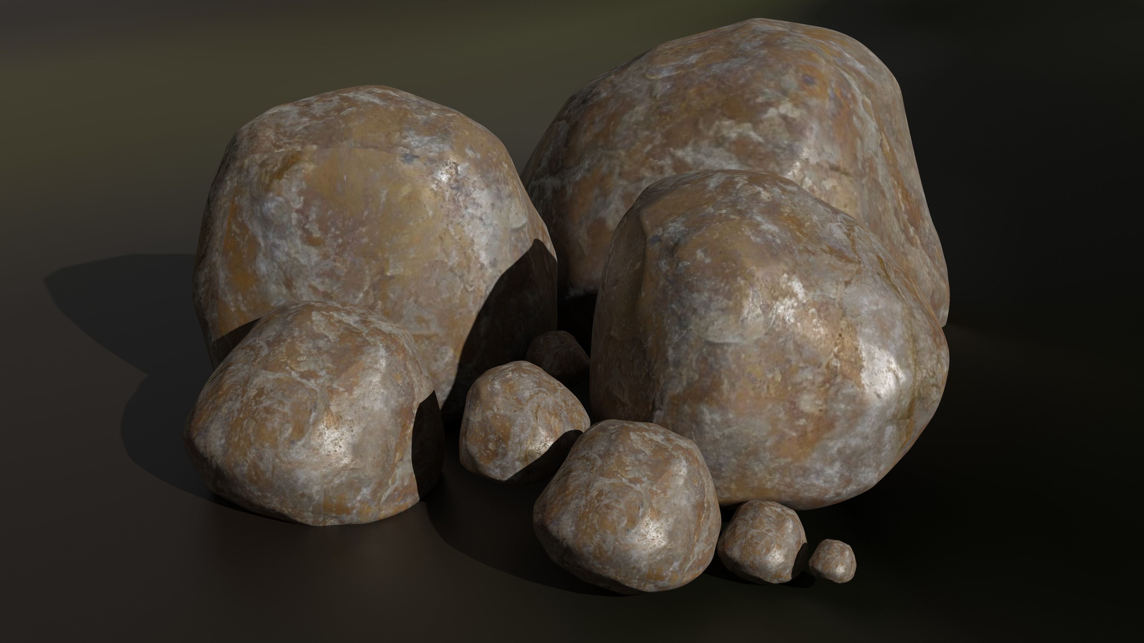 Realistic Space Rock - PBR Model 3D model_2