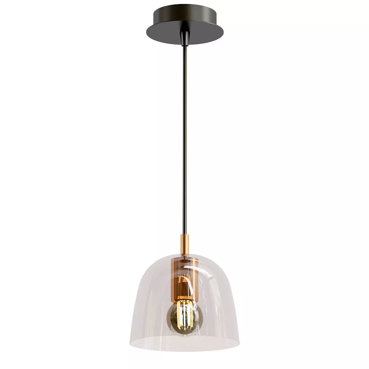 Lumion-Joseph glass pendant light - rose gold 3D model